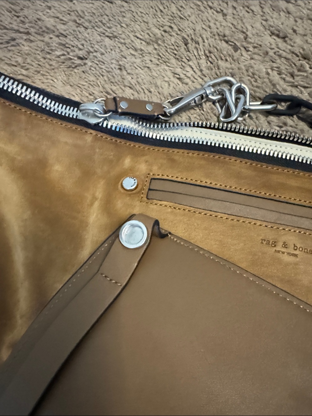 rag & bone Suede Crossbody Belt Bag in Brown - Picture 10 of 12